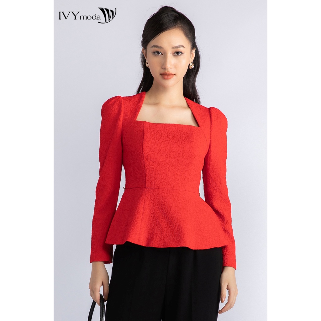 Áo peplum nữ dập nổi IVY moda MS 17M6979