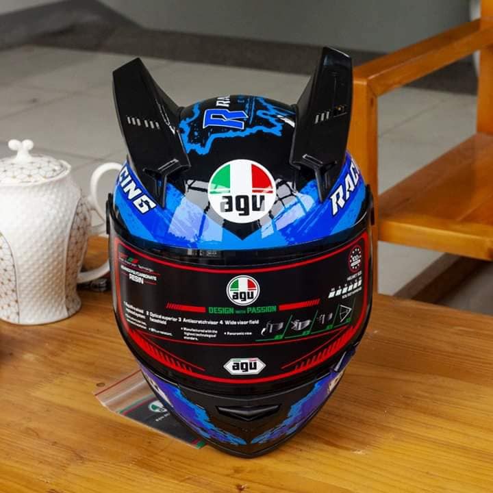 Nón Phượt Fullface Agu Racing Xanh Dương