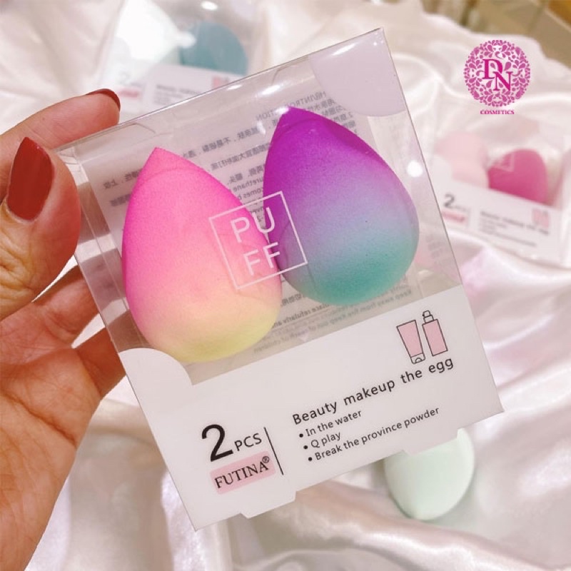 Set 2 bông phấn màu ombre Futina Beauty Make up The Egg