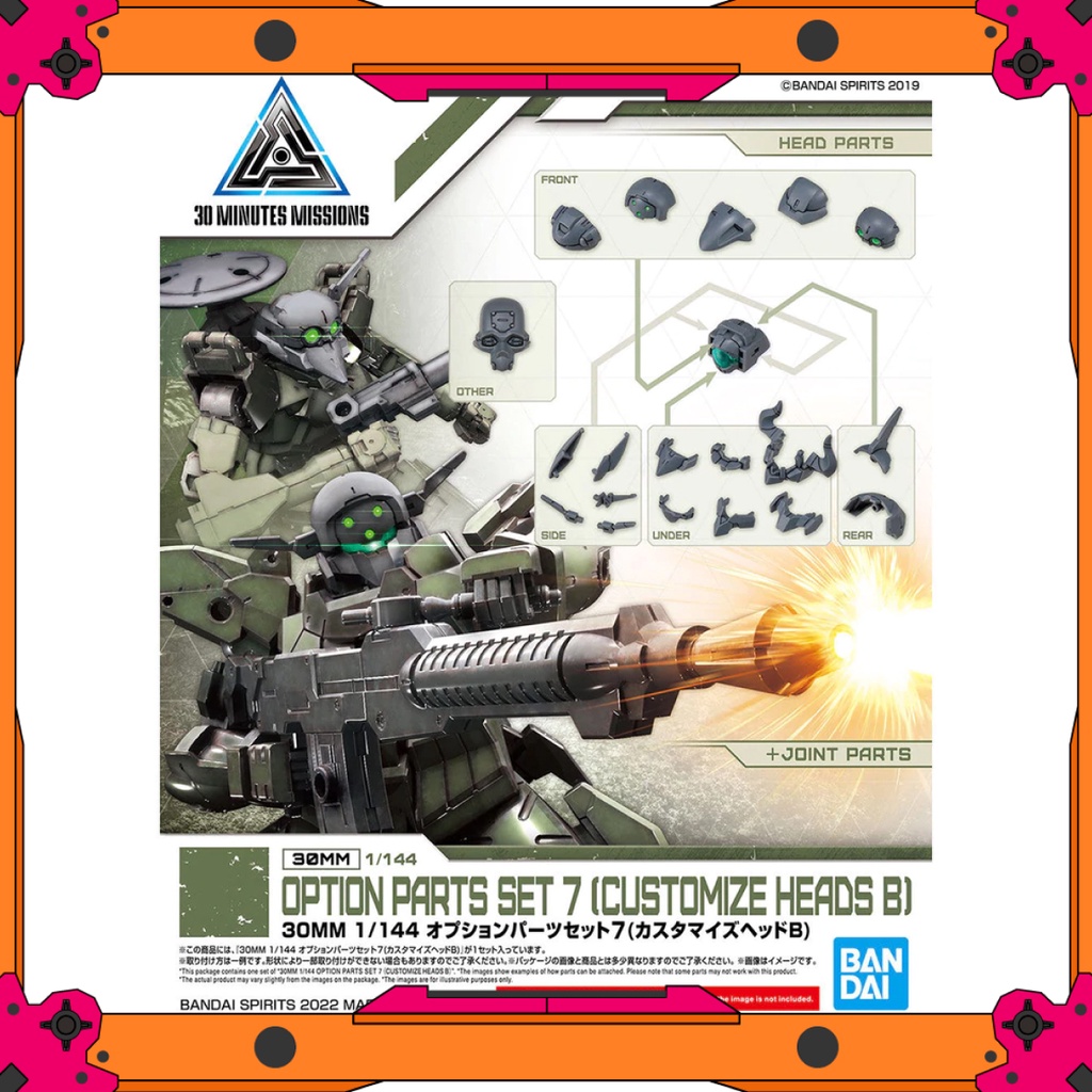 Mô Hình Bandai 30MM Phụ Kiện Option Parts set 7 - Customize Heads B