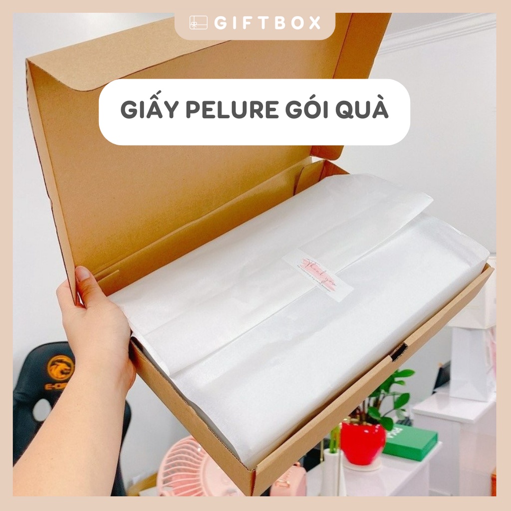 Giấy pelure gói hàng giấy nến trắng gói quà tặng sinh nhật giáng sinh bọc giày quần áo hoa handmade