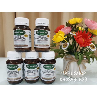 Ginkgo 6000, viên uống bổ não, tuần hoàn não (Ginkgo Thompson), lọ 60 viên