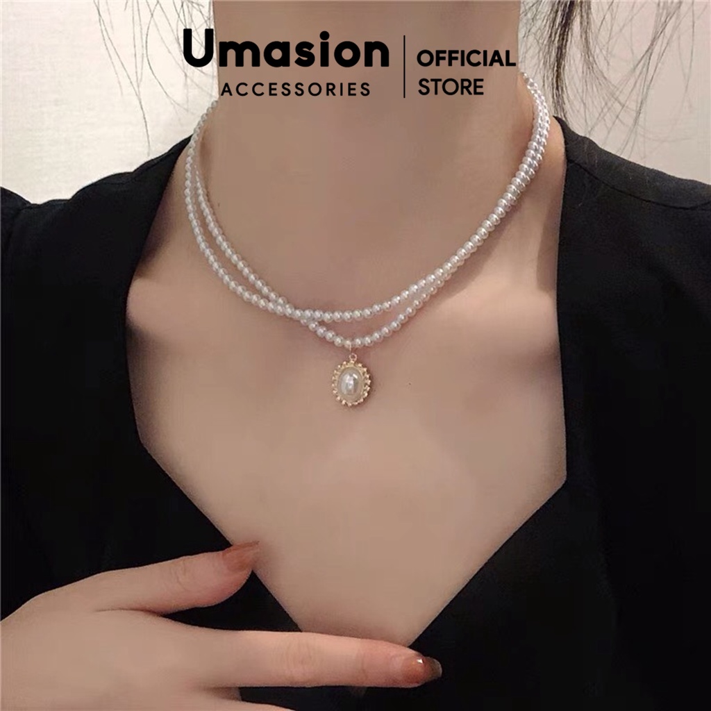 Dây chyền Umasion, vòng cổ ngọc trai phong cách Hàn Quốc xinh đẹp, thanh lịch VC9