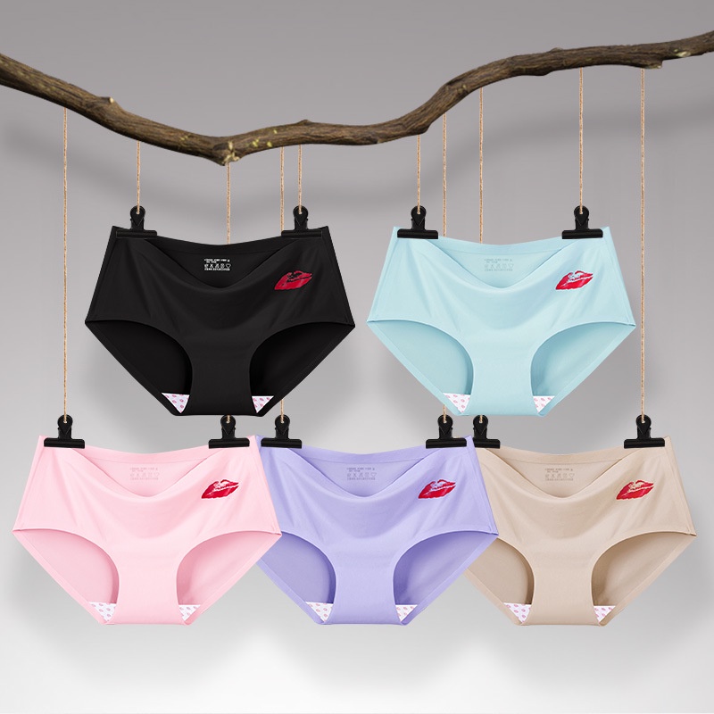 Quần lót nữ cao cấp, Quần lót su họa tiết hình môi sexy, đáy dán chắc chắn SAVILL LQ11
