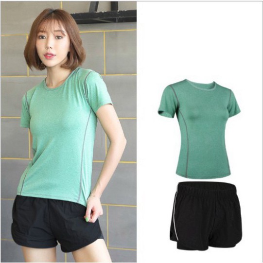 [HOT] ️🎾️🎿(Hà Nội) (2020) Set Bộ Quần Đùi short Áo thun Thể Thao Nữ Sanher (Đồ Tập Gym,️🎾️🎿 Yoga)️🎾️🎿 Nhiều màu