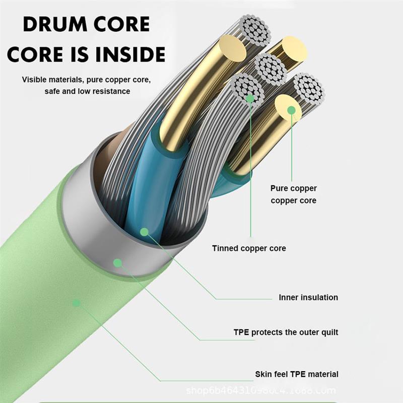 Hàng đã sẵn sàng cáp sạc nhanh silicon 5a lỏng cho android micro usb i-p loại c dây sạc điện thoại cáp dữ liệu có đèn led