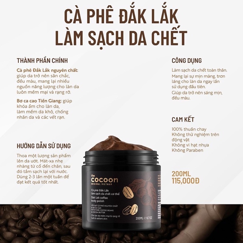 TẨY DA CHẾT CÀ PHÊ ĐAK LAK COCOON | BigBuy360 - bigbuy360.vn