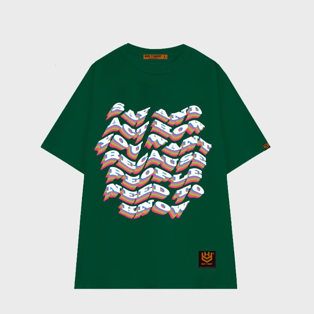 Áo thun unisex tay lỡ màu xanh lá form rộng, áo phông nam nữ form rộng chất cotton 2 chiều mát mịn YOU KNOW