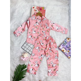 J341 Bộ pijama phi lụa bé gái size đại 10-50kg