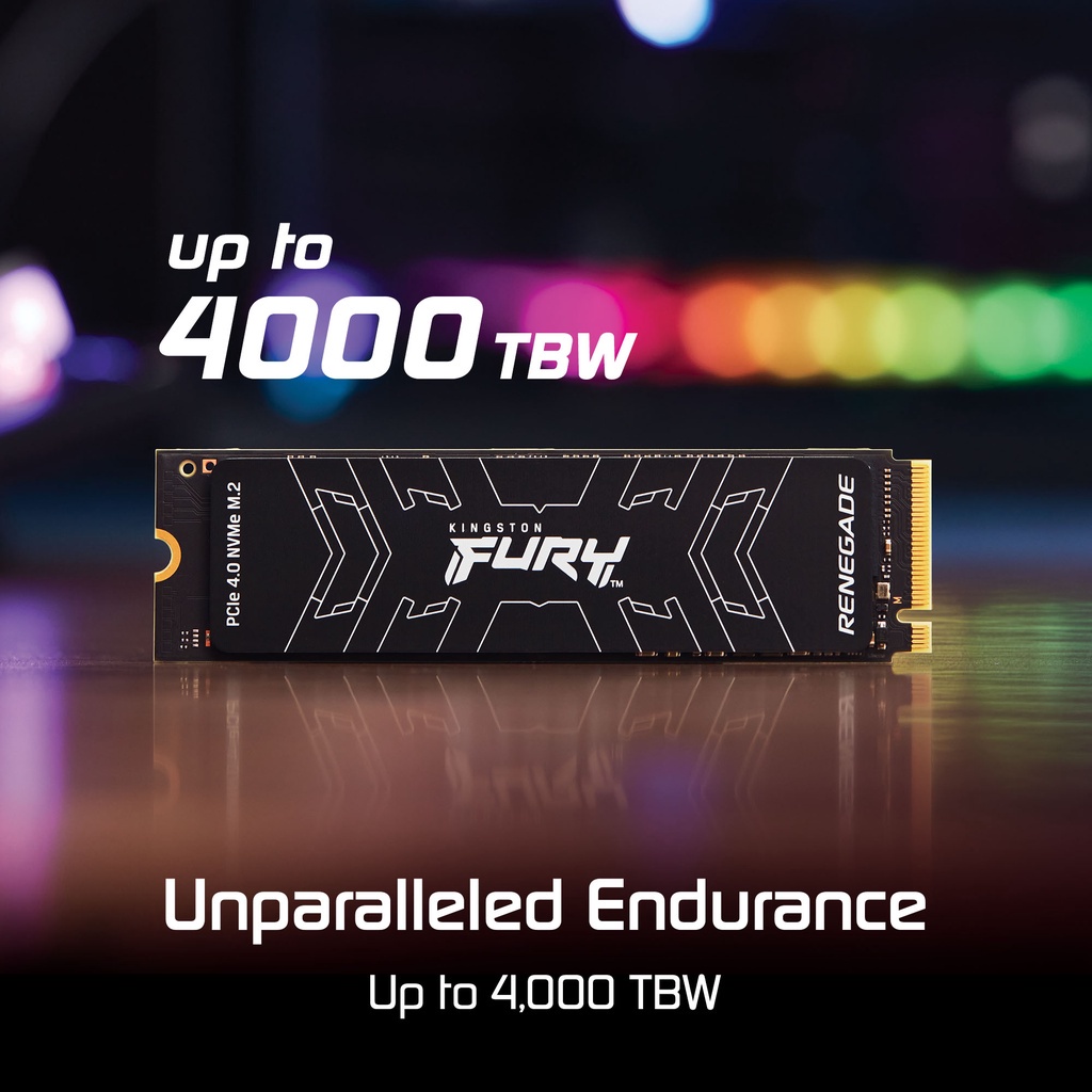 Ổ cứng Kingston FURY Renegade PCIe 4.0 NVMe M.2 SSD Dành cho game thủ Đọc 7.300MB/giây, Ghi 7.000MB/giây