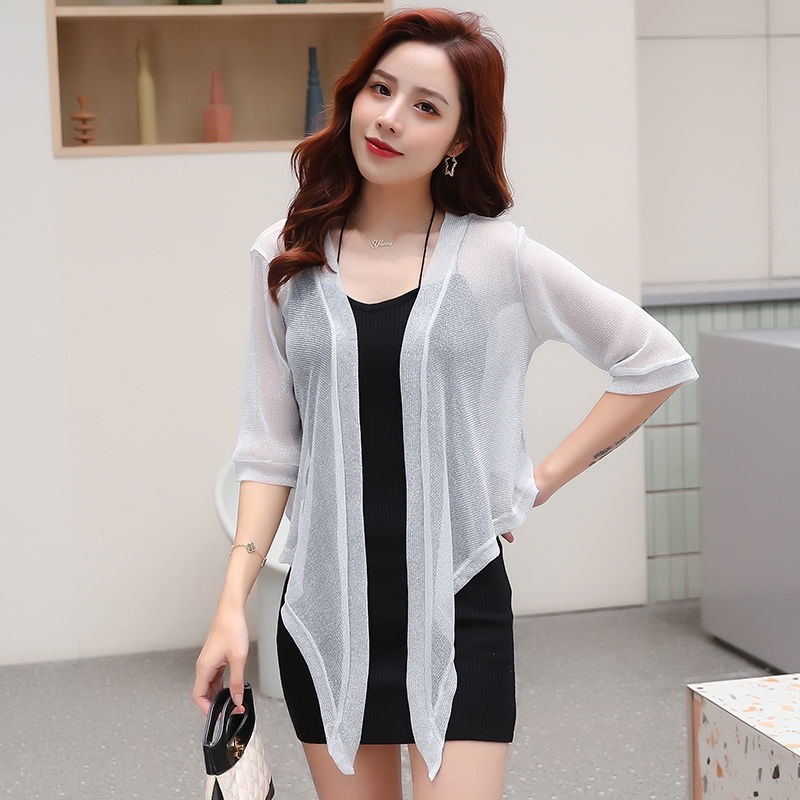 Áo cardigan khoác mỏng tay lỡ thắt nơ ĐEN N55
