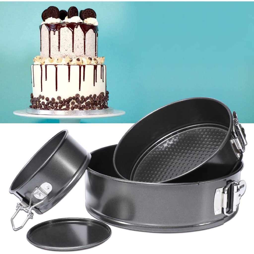 4/6/8/10 inch Black Carbon Steel Cakes Molds / Non-Stick Metal Bake Mould Round Cake Baking Pan / Removable Bottom Bakeware Cake Supplies