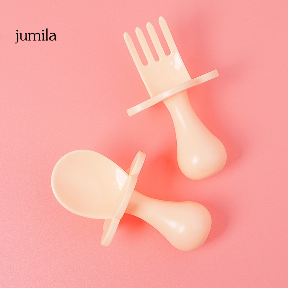 Bộ 2 Muỗng Nĩa Tay Cầm Ngắn Cho Bé