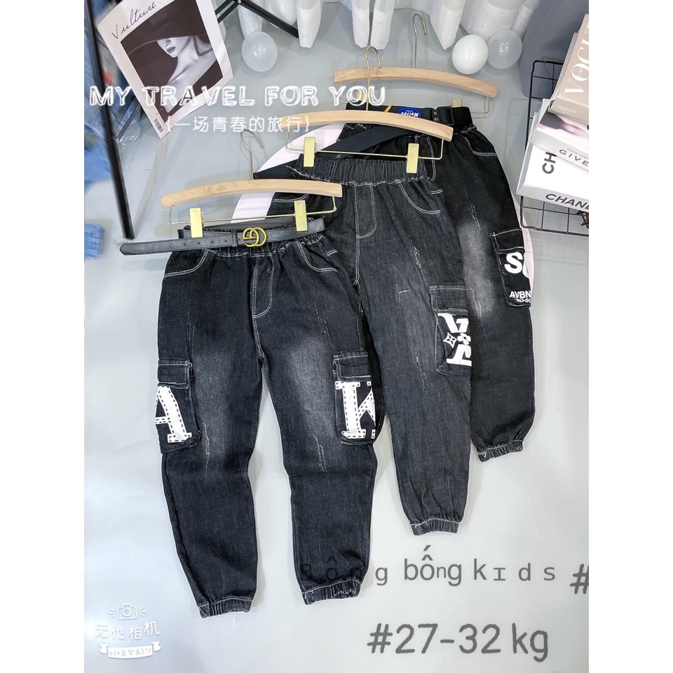 Quần jean bé đủ size 16-40kg, quần bò dài bé trai bé gái đi học