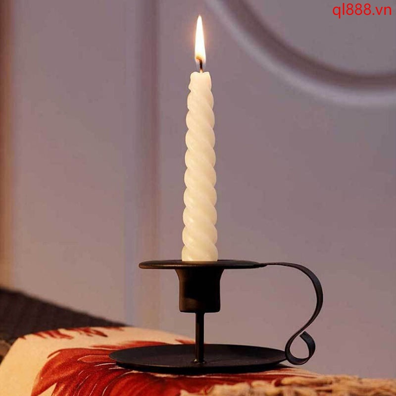 Chân nến màu đen phong cách châu Âu lãng mạn cổ điển