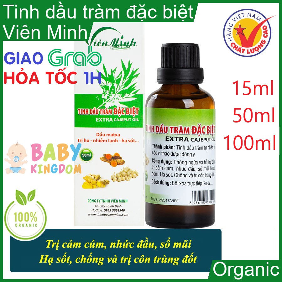 𝗧𝗶𝗻𝗵 𝗗𝗮̂̀𝘂 𝗧𝗿𝗮̀𝗺 Đ𝗮̣̆𝗰 𝗕𝗶𝗲̣̂𝘁 𝗡𝗴𝘂𝘆𝗲̂𝗻 𝗖𝗵𝗮̂́𝘁 𝗩𝗶𝗲̂𝗻 𝗠𝗶𝗻𝗵 15/50/100ml - Dầu Tràm Cho Bé