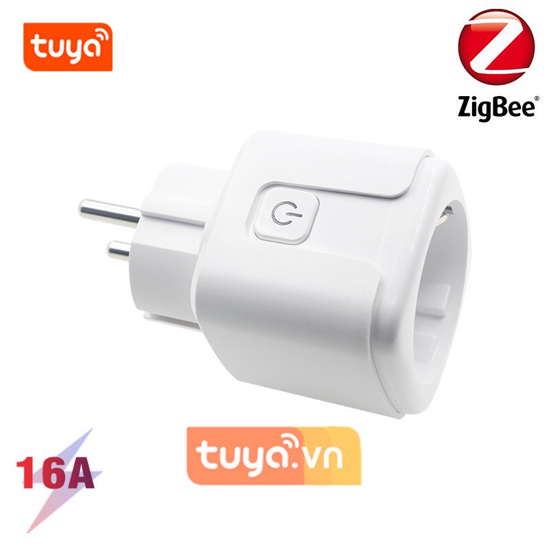 Ổ Cắm Zigbee Chân Tròn Đo Công Suất Tiêu Thụ 16A Tuya ZTC2