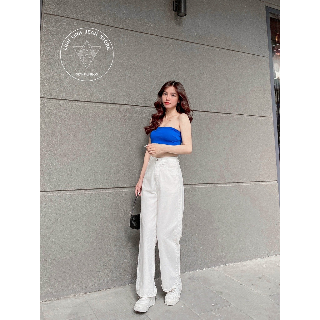 QUẦN JEAN BÒ ỐNG SUÔNG LƯNG CAO MÀU TRẮNG  HÀN QUỐC ULZZANG CẠP CAO CHUẨN DÁNG 101 | BigBuy360 - bigbuy360.vn