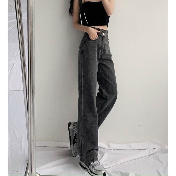 Quần jean nữ ống suông loang tôn dáng kéo dài chân ulzzang HOT | BigBuy360 - bigbuy360.vn