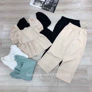 Bộ nữ đũi quần ống rộng áo cổ vuông tay phồng shop đã để giá sỉ rồi ạ,sỉ sll  ib shop có giá đẹp hơn ạ