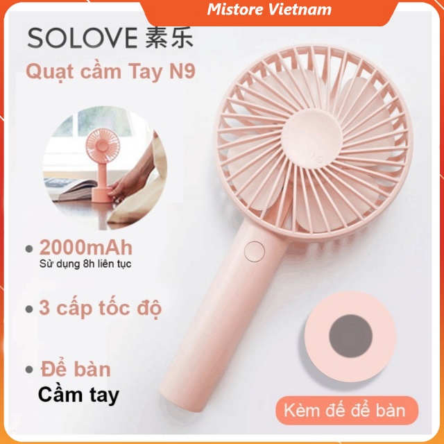 [Mã ELHA22 giảm 5% đơn 300K] Quạt cầm tay mini Xiaomi SOLOVE N9 2000mAh