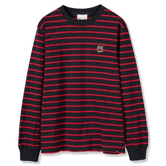 OWL BRAND® Striped Long-sleeve Tee - Áo Thun Sọc Tay Dài Màu Đỏ - OWL310121