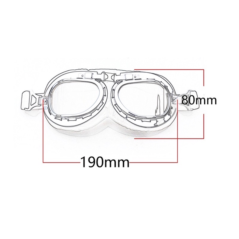 Kính phi công cho nón bảo hiểm - Gọng inox - Phong cách cổ điển
