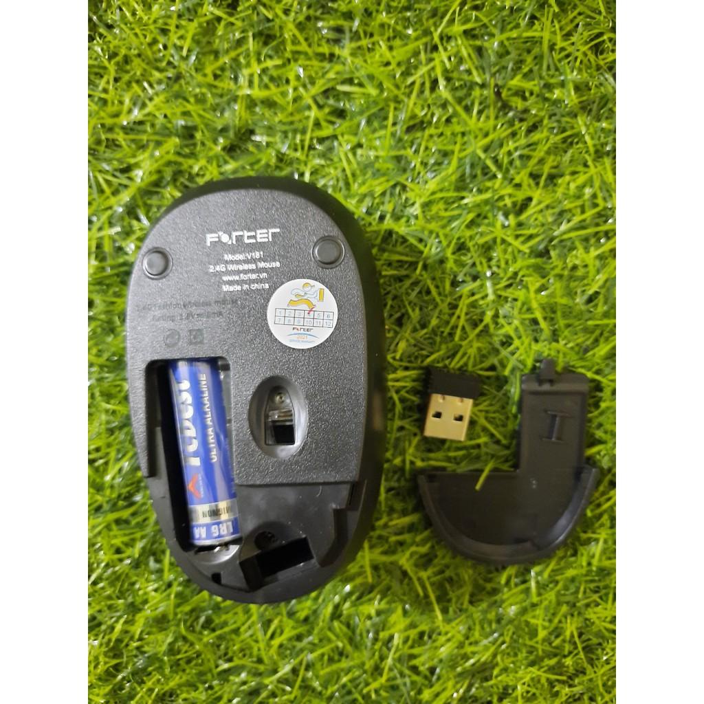 Chuột không dây Forter V181 màu đen sang trọng kiểu dáng thanh lịch, nhỏ gọn - tặng kèm pin sieuthipkgiare.