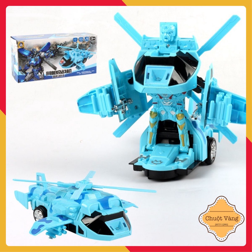 Máy bay biến hình robot cho bé tự động phát nhạc nhựa cao cấp siêu đẹp cho trẻ em