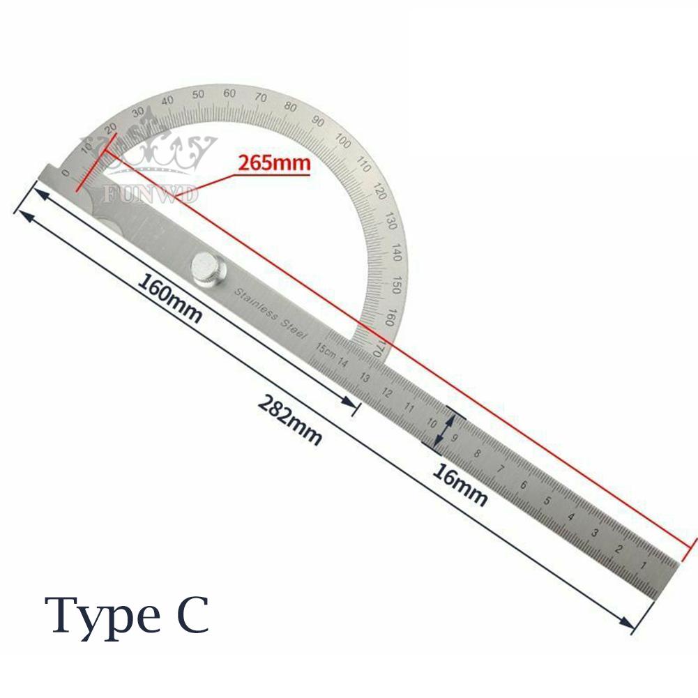 Thước Đo Góc 180 Độ Bằng Thép Không Gỉ Dùng Gia Công Vật Liệu Gỗ