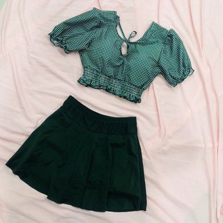 Có sẵn set đồ bơi nữ kẻ caro 2019