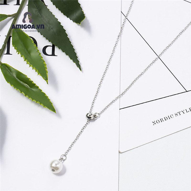 Vòng cổ Đính Ngọc Trai Có Thể Điều Chỉnh Phong Cách Cổ Điển Thời Trang