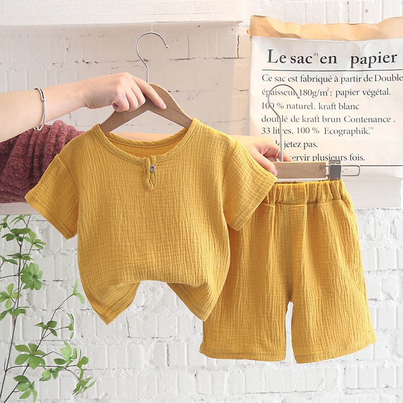 Bộ Trang Phục 2 Món Gồm Áo Thun cotton Tay Ngắn Và Quần short Thời Trang Cho Bé Trai 0-5 Tuổi