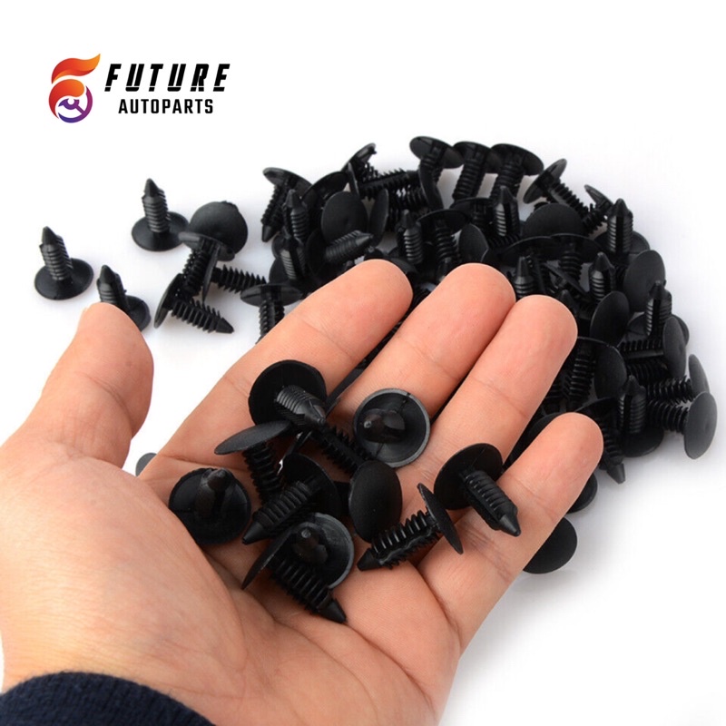 Set 50 chiếc vít nhựa, chốt nhựa răng cưa loại 8mm bắt nhiều vị trí trên xe  - Future Autoparts