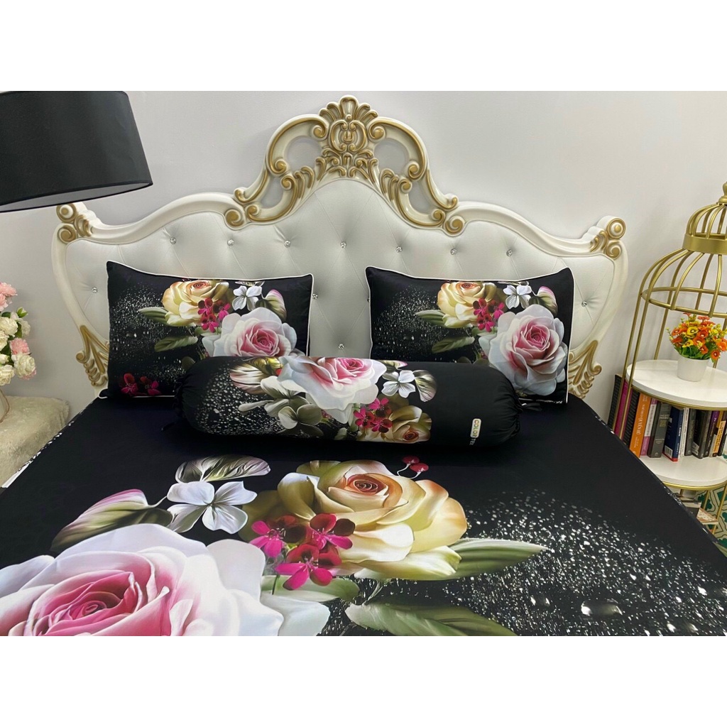 Bộ Drap gối  thun Ý 5D Cao Cấp , mát lạnh, thấm hút tốt