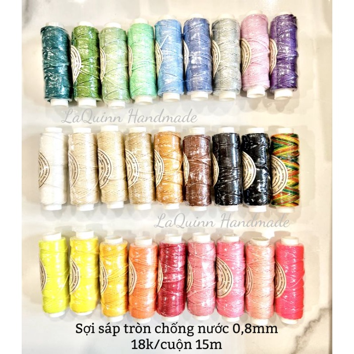 Dây sáp tròn chống nước waterproof 0.8mm chuyên tết vòng, xâu hạt, làm đồ da handmade