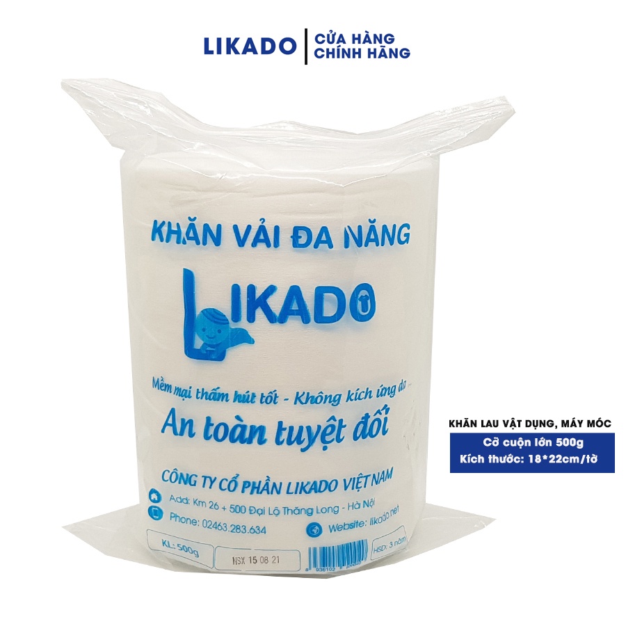 Khăn khô đa năng Likado cho bé cuộn 500g kích thước(18x22cm)( 1 CUỘN)