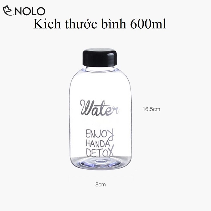 Combo 2 Bình Đựng Nước Pongdang Detox Dung Tích 600ml Tặng 2 Túi Vải Bố Dây Rút