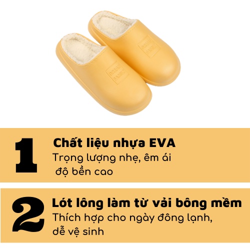 Dép lót lông đi trong nhà giữ nhiệt chất liệu EVA siêu nhẹ TC88 Tacostore
