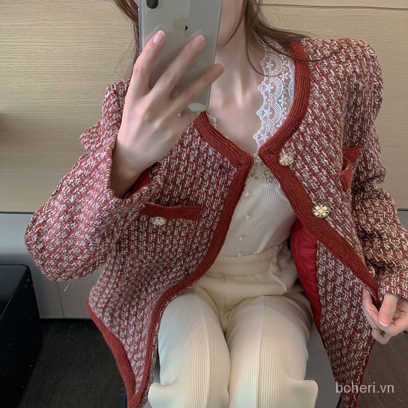 Áo khoác tweed nữ Mới Mùa Xuân Và Mùa Thu Phụ Nữ Phương Tây Nhỏ Ngắn | BigBuy360 - bigbuy360.vn