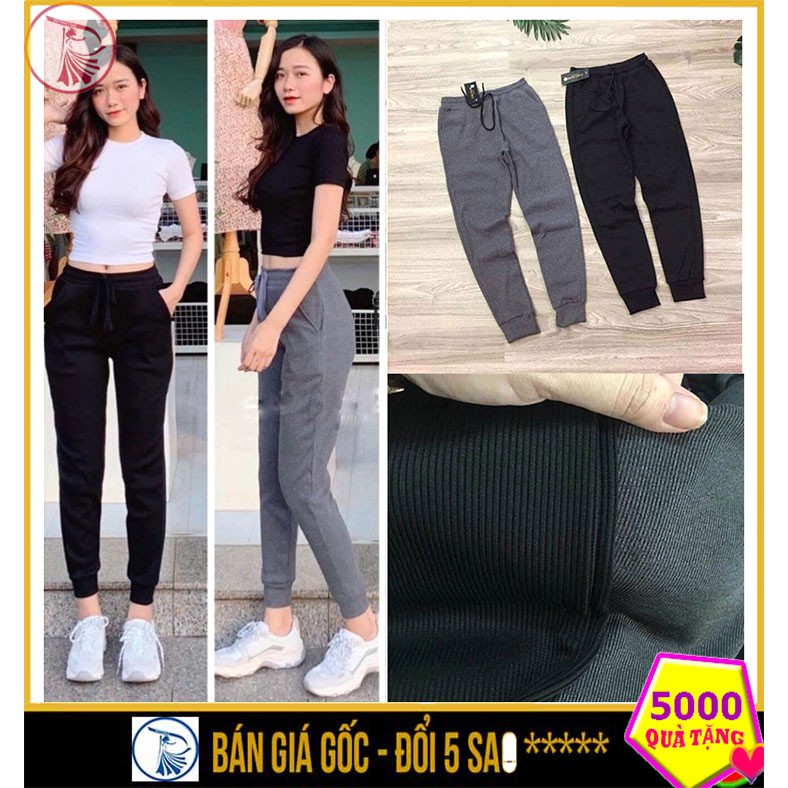 ❤️HÀNG ĐẸP-ẢNH THẬT❤️ Quần joger nữ nỉ bo gấu lưng thun/Quần Jogger Nam hàng chuẩn