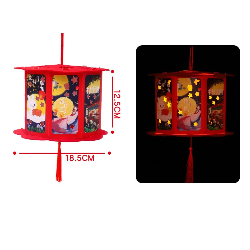 Lồng Đèn Xếp Origami Thủ Công Bằng Pin Dùng Trang Trí Lễ Hội