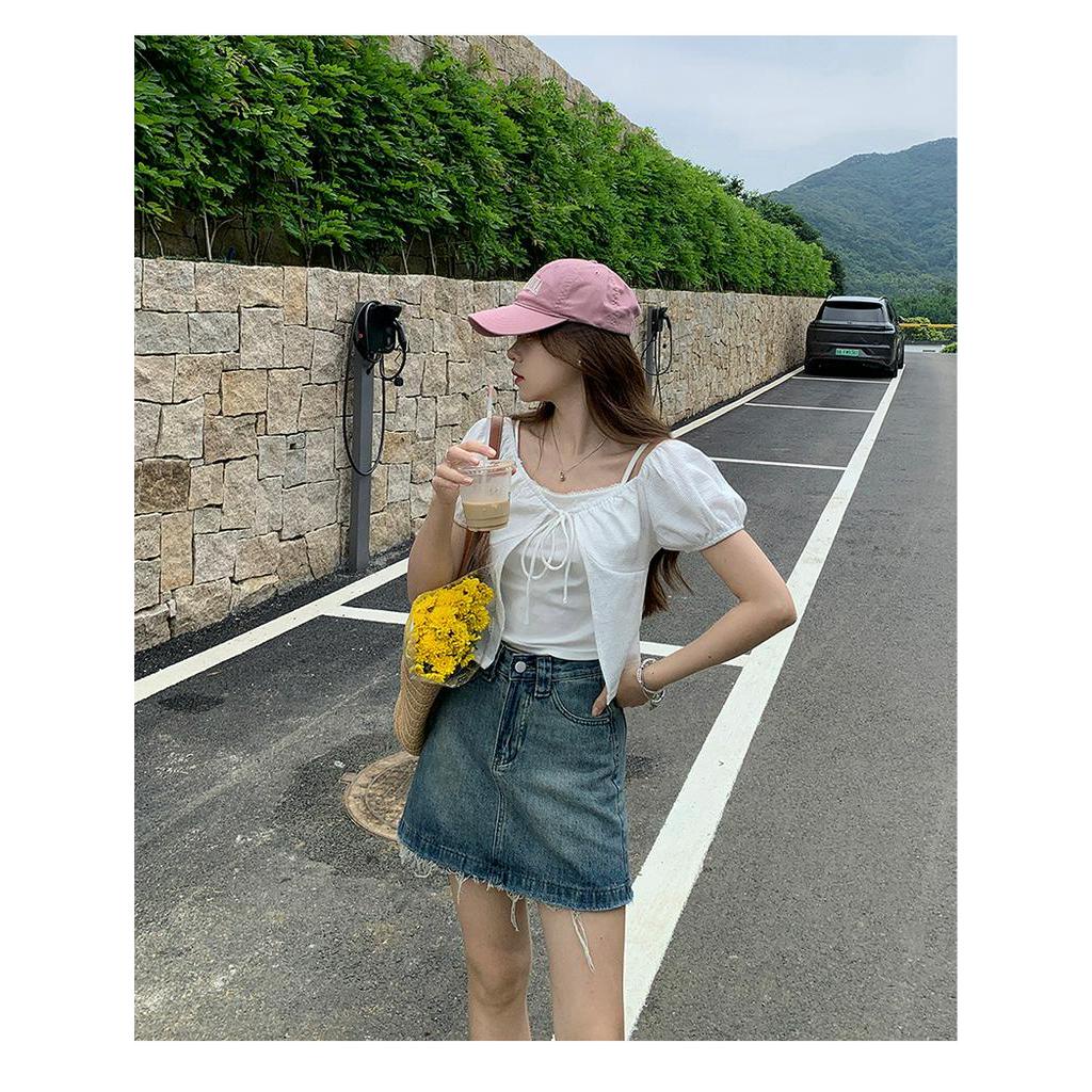 63975 Mùa Hè Phong Cách Mới Áo Sơ Mi Hai Mảnh