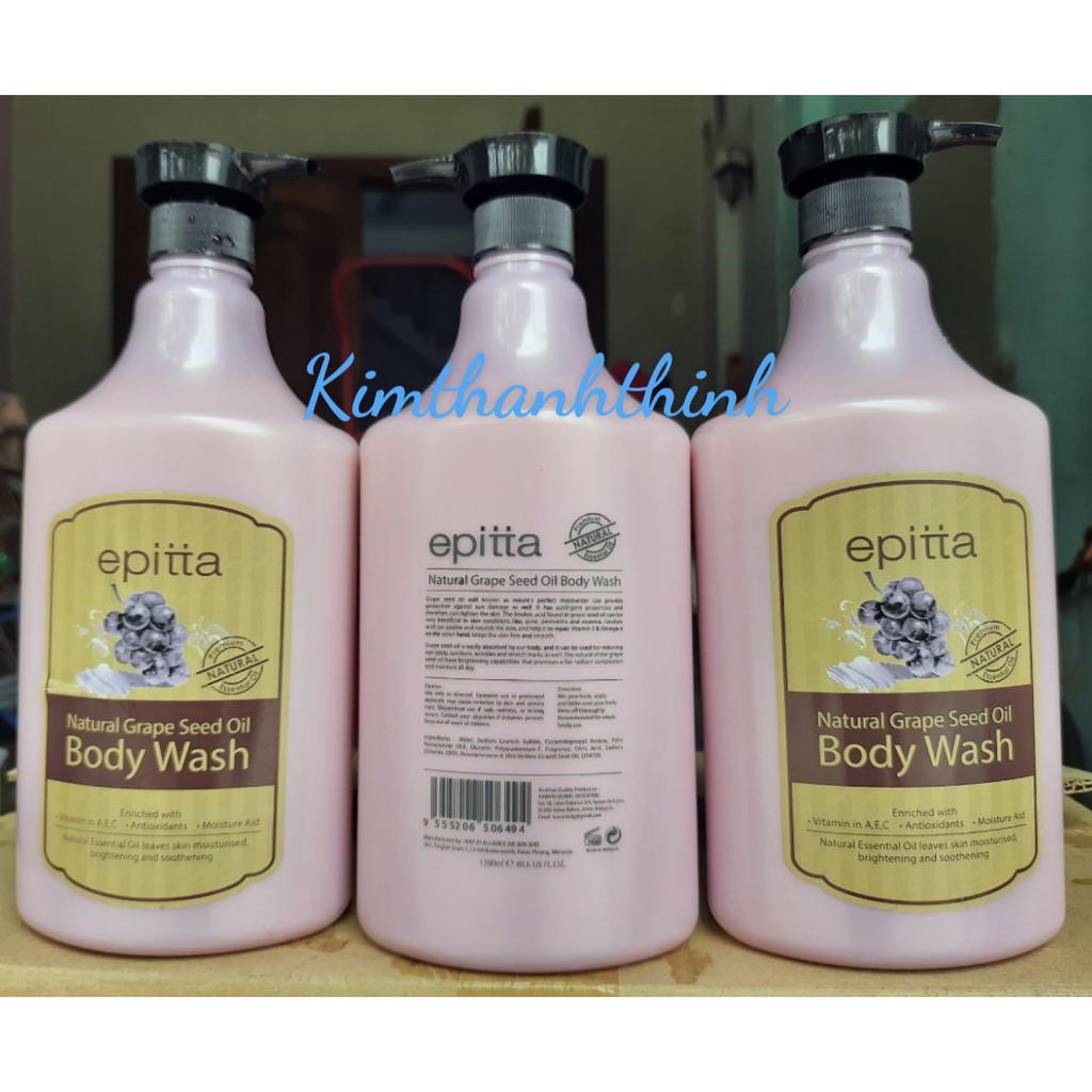 (KTT) Sữa tắm dưỡng trắng da cao cấp EPITTA chai 1200 ml (1.2 lít)