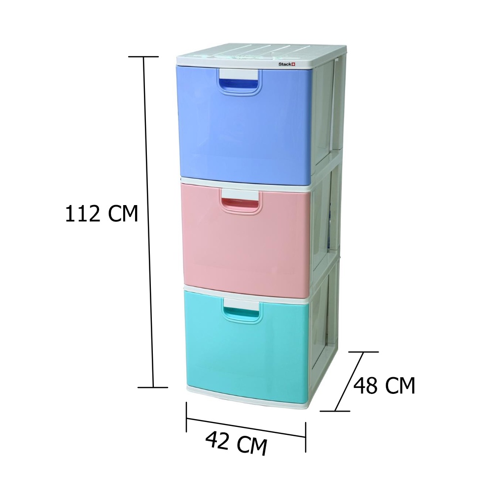 HomeBase ME LIVING Tủ nhựa 3 tầng FANCY LL3 Thái Lan W42xD48xH112cm pha màu