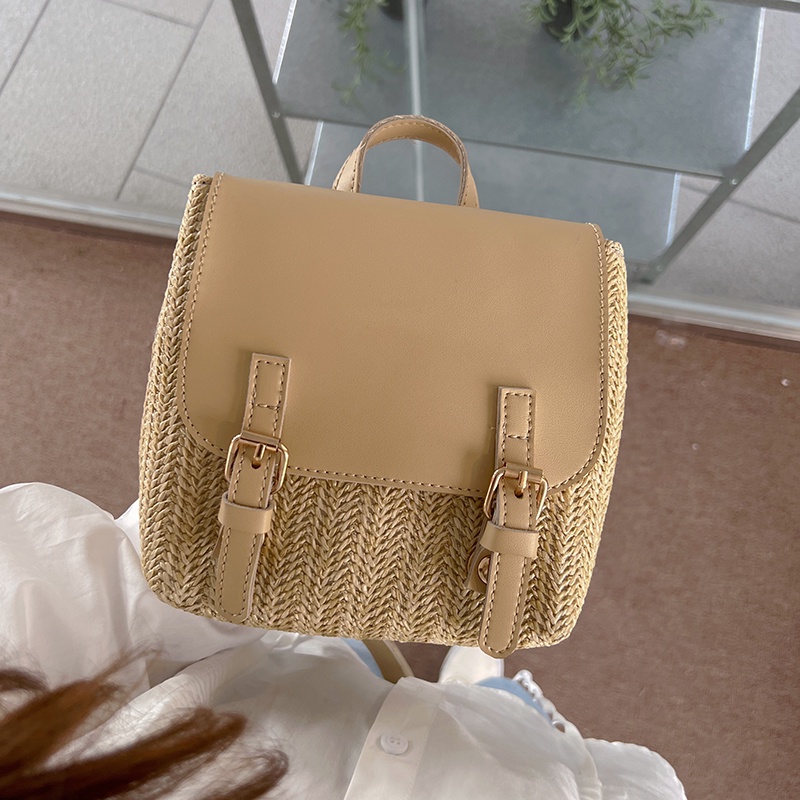 Ba Lô Nhỏ Đan Rơm Thiết Kế niche Cho Nữ
