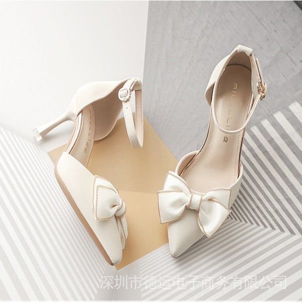 Giày Sandal Cao Gót Một Hàng Nút Thời Trang Hàn Quốc 2022 Cho Nữ