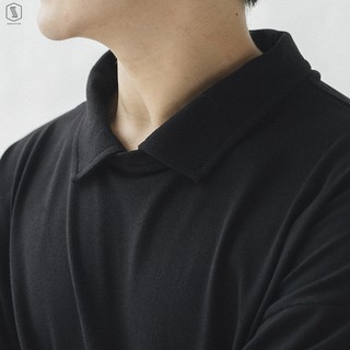 Áo Thun Trơn Dài Tay Cổ Polo Basic Unisex SSSTUTTER Polo Sweatshirt