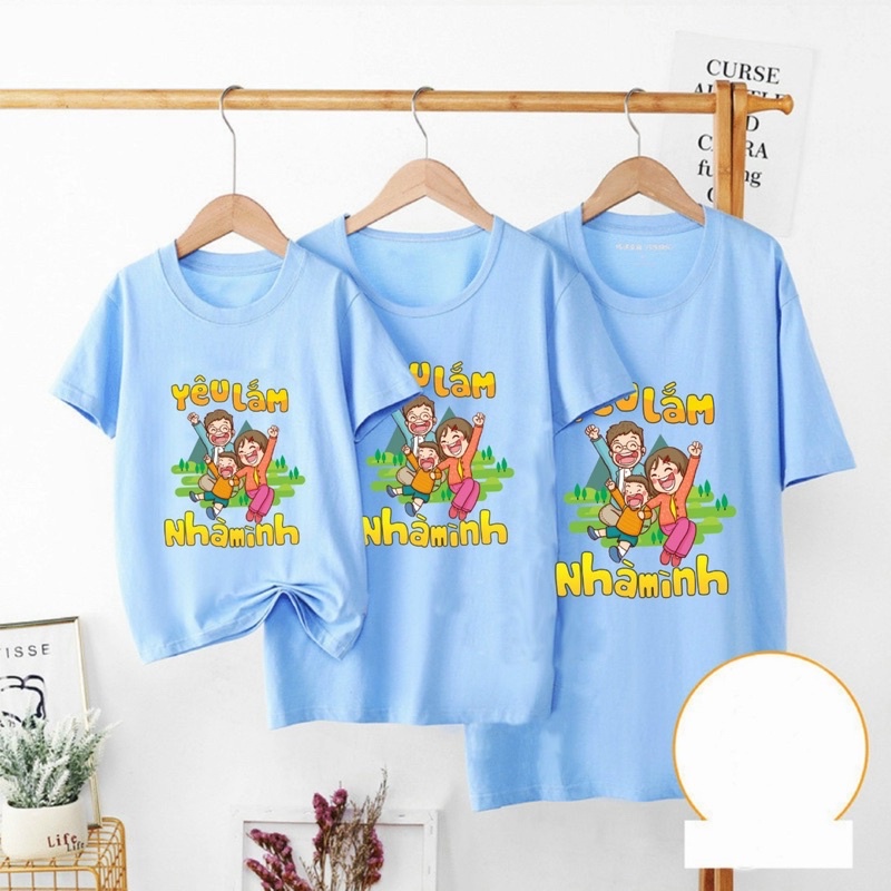 Áo gia đình VUI LẮM NHÀ MÌNH - Đồng phục gia đình họa tiết hình CUTE cực dễ thương chất liệu cotton