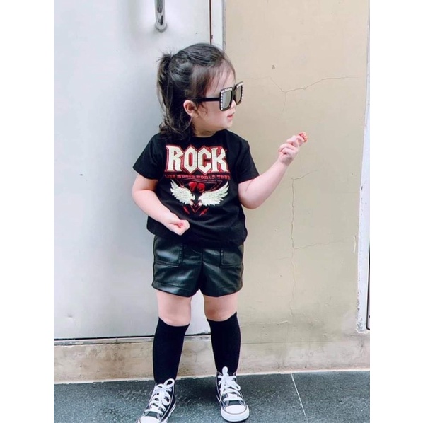 Áo thun tay lỡ Rock cho bé , áo thun tay lỡ nam nữ unisex , Samyy_vn